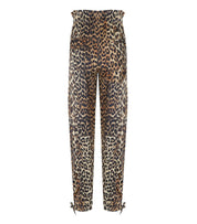 GANNI SATIN ANIMAL PRINT PANTS