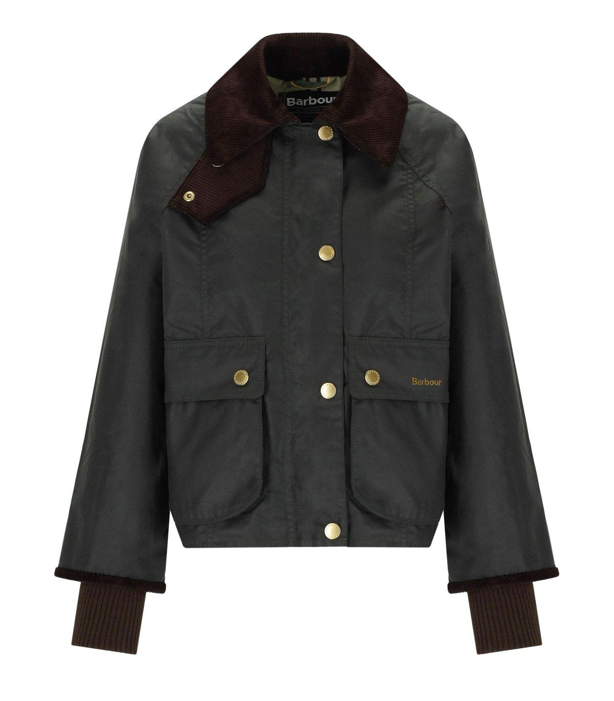 BARBOUR BEADNELL WAX GREEN CROPPED JACKET