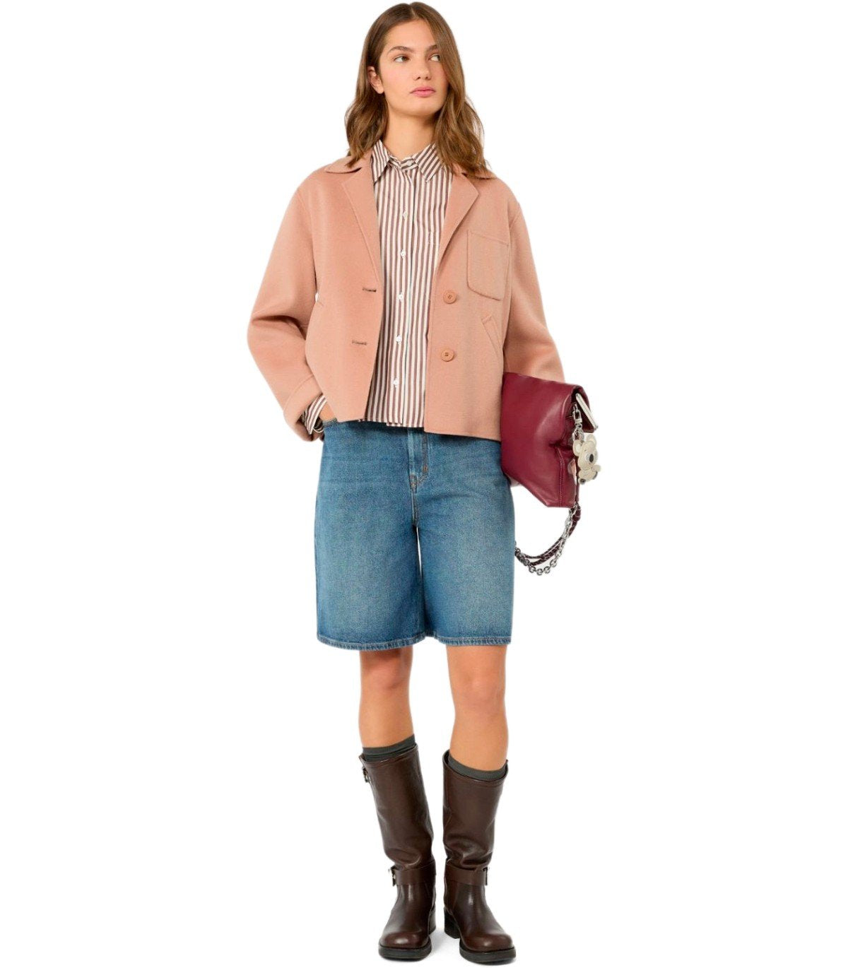 CAMICIA A RIGHE PANETTO BIANCA E MARRONE MAX MARA WEEKEND