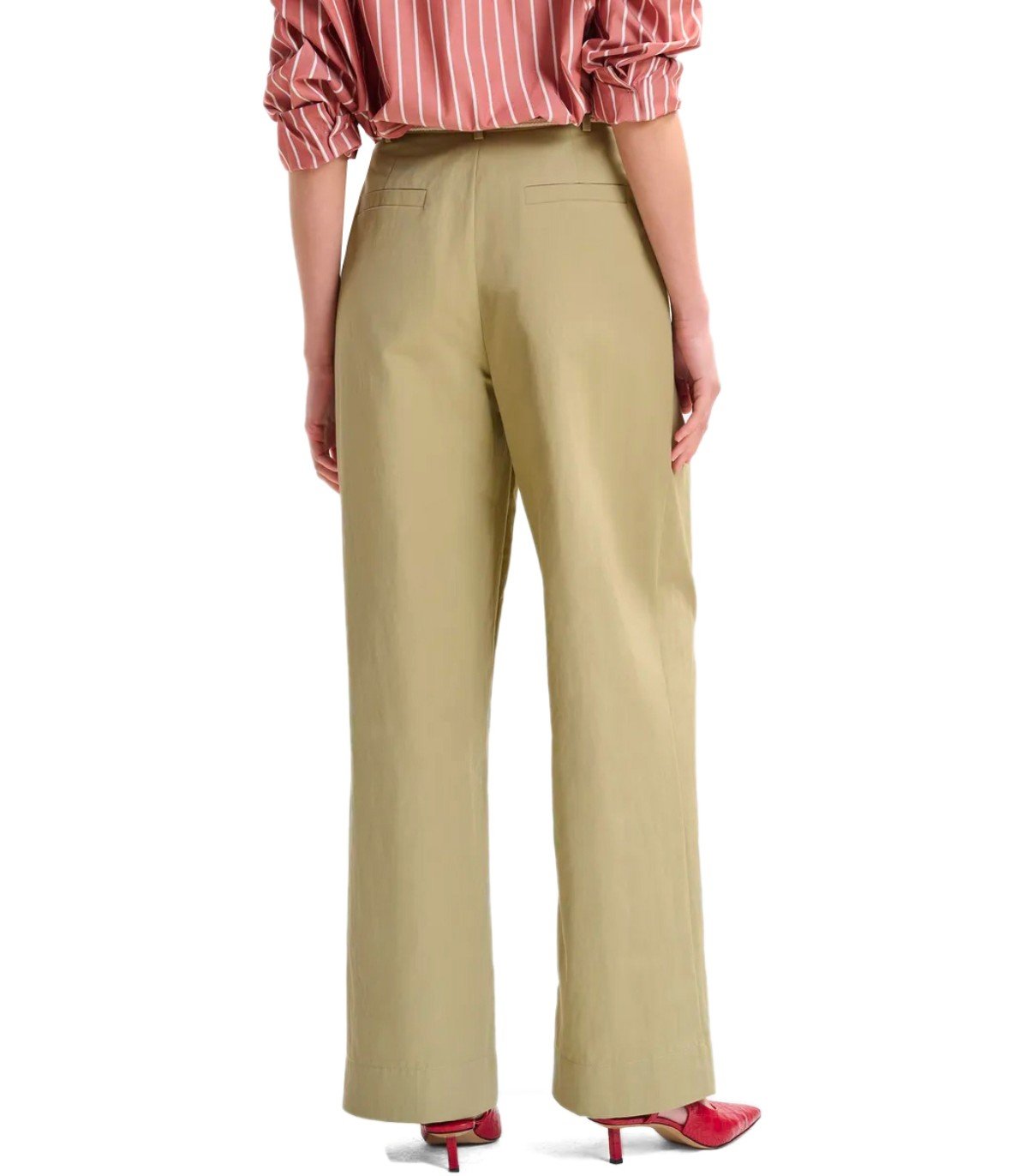 ESSENTIEL ANTWERP JAMMER BEIGE WIDE LEG HOSE