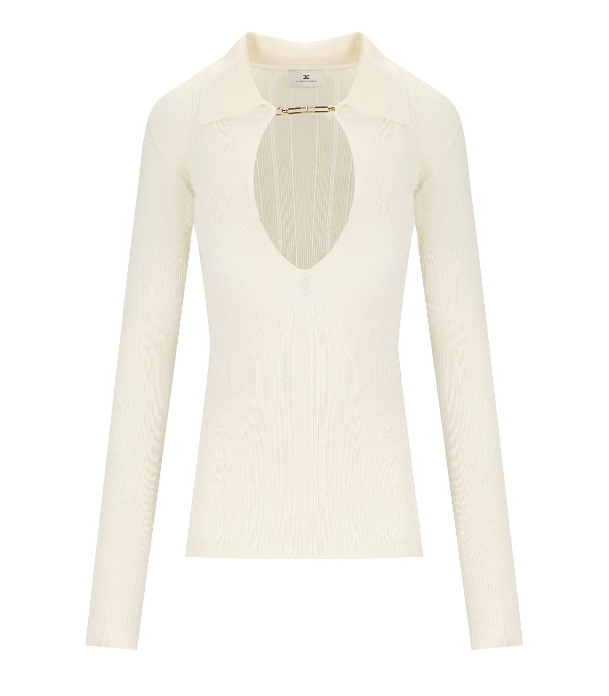ELISABETTA FRANCHI MILK POLO PULLOVER