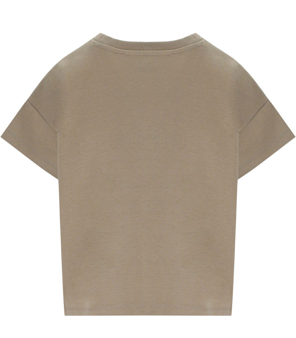 ELISABETTA FRANCHI BEIGE CROPPED T-SHIRT MIT LETTERING