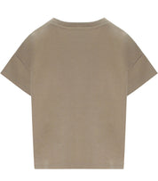 ELISABETTA FRANCHI BEIGE CROPPED T-SHIRT MIT LETTERING