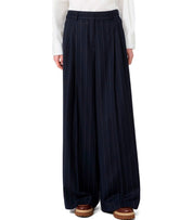 PANTALONE NEBBIE GESSATO BLU MAX MARA WEEKEND