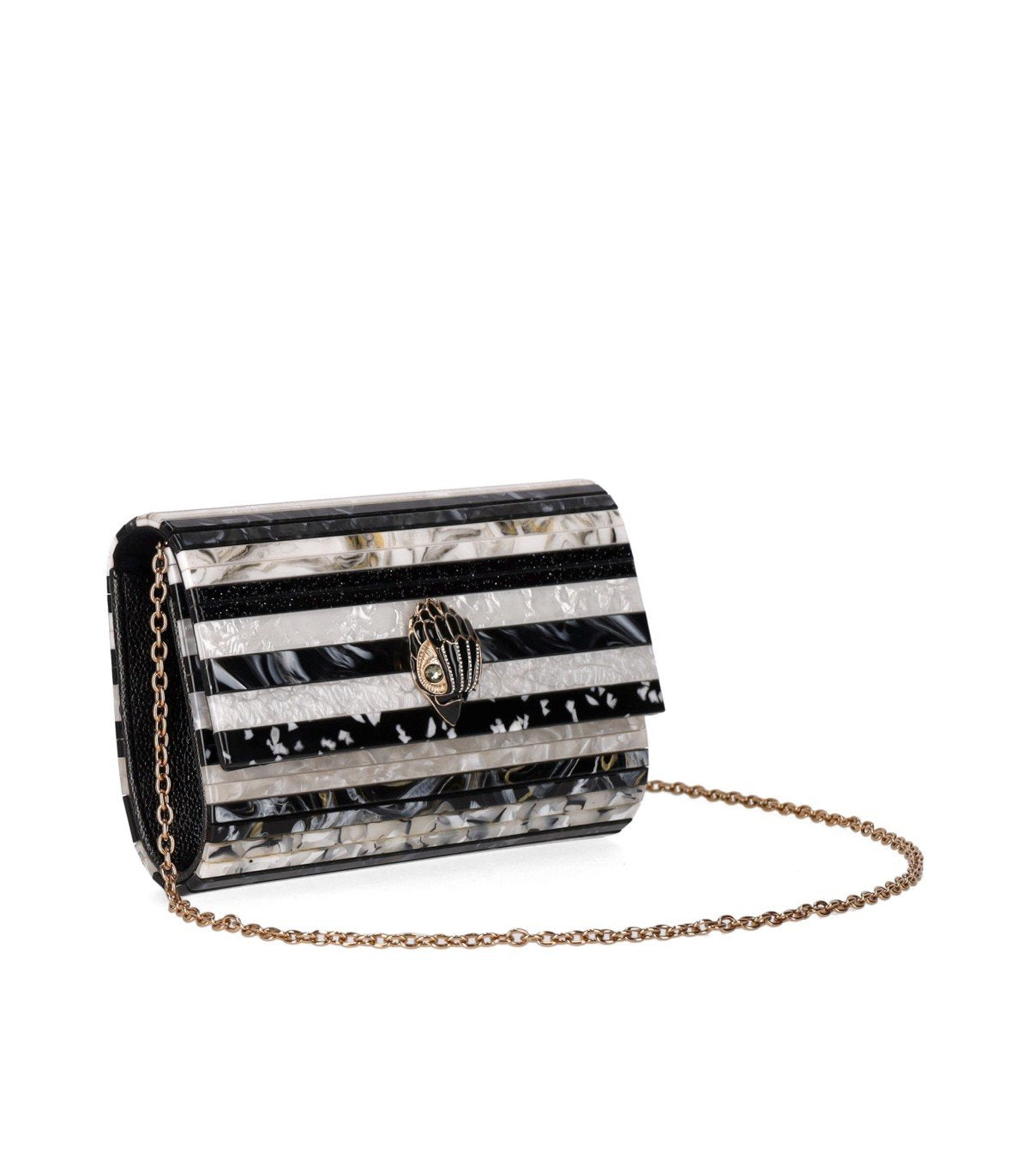 KURT GEIGER PARTY EAGLE BLACK WHITE CLUTCH BAG