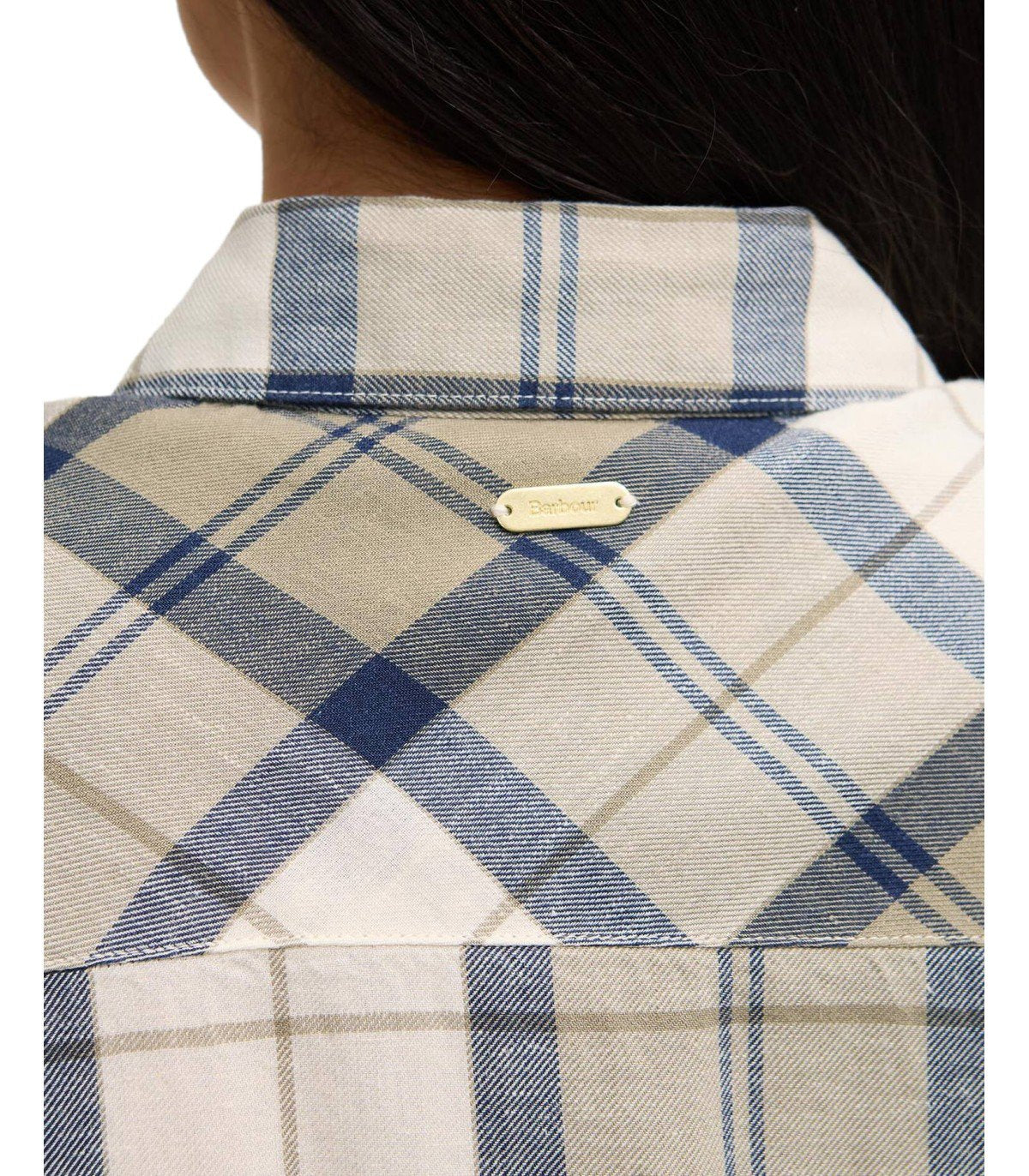 BARBOUR FERN TARTAN BLAUWE MIDI JURK