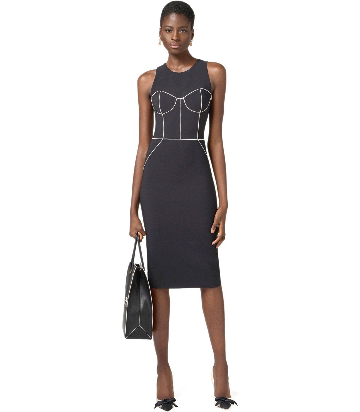 ELISABETTA FRANCHI BLACK SHEATH DRESS