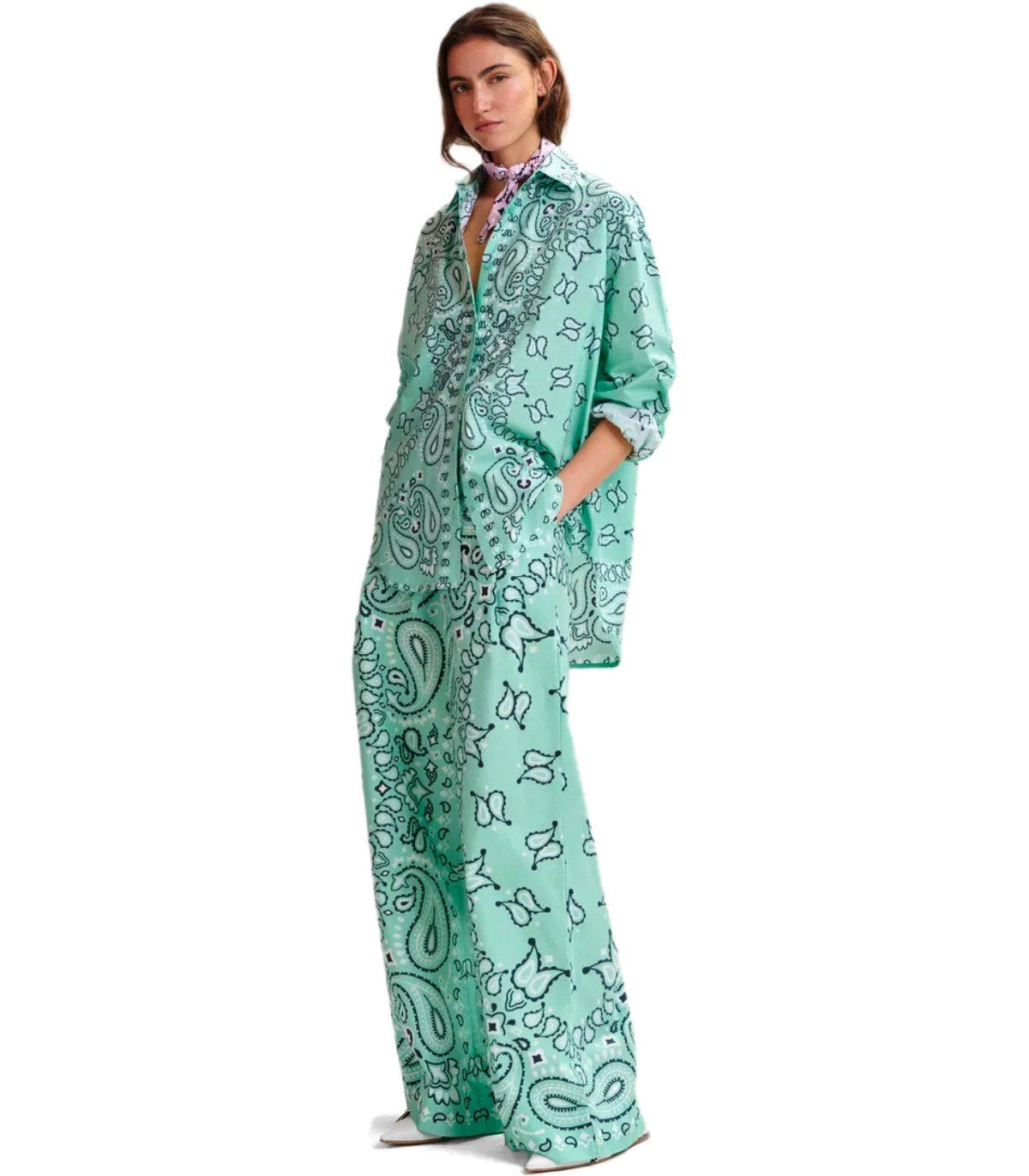 ESSENTIEL ANTWERP HINTWERPEN AQUA GREEN PANTS