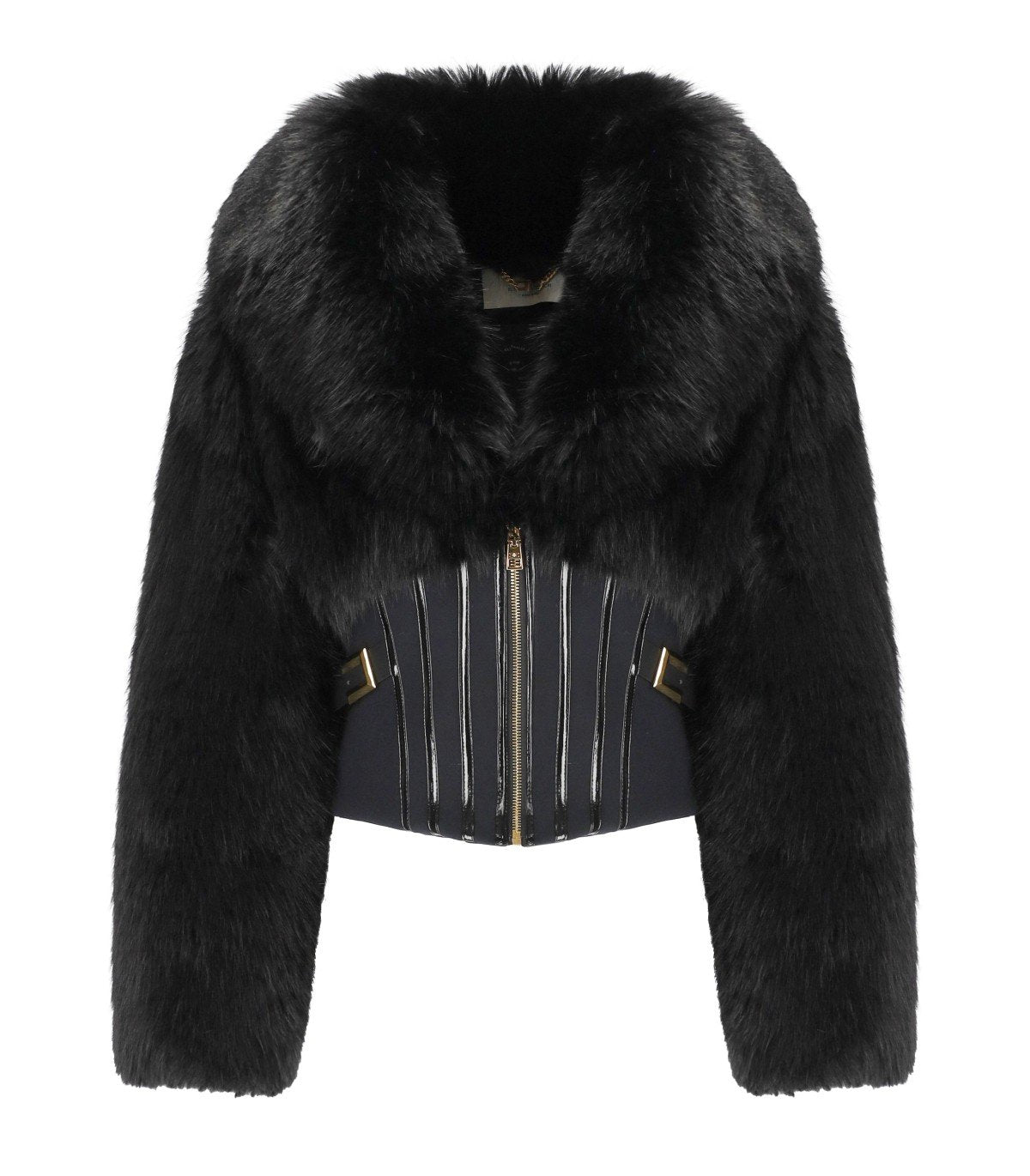 ELISABETTA FRANCHI BLACK BUSTIER JACKET