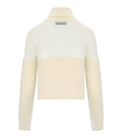 ELISABETTA FRANCHI MILK CROPPED TURTLENECK SWEATER