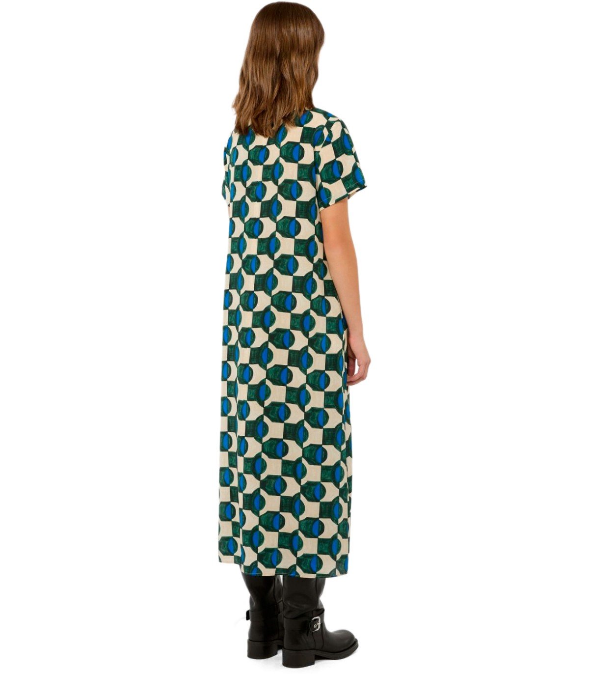 MAX MARA WEEKEND VINCI GREEN PATTERNED DRESS