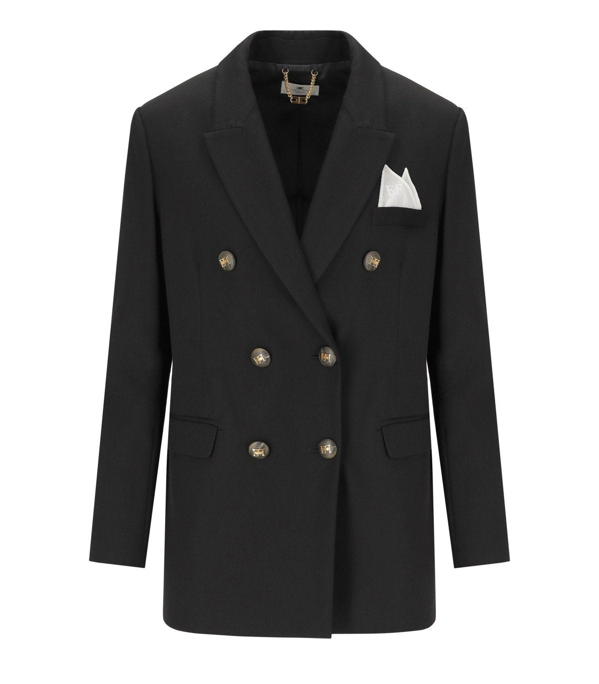 CHAQUETA DE DOBLE BOTONADURA NEGRA ELISABETTA FRANCHI