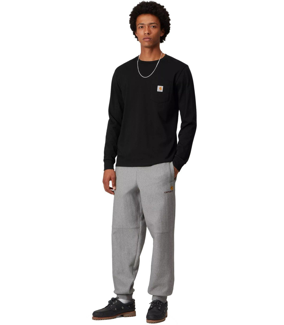 CARHARTT WIP AMERICAN SCRIPT GREY SWEATPANTS