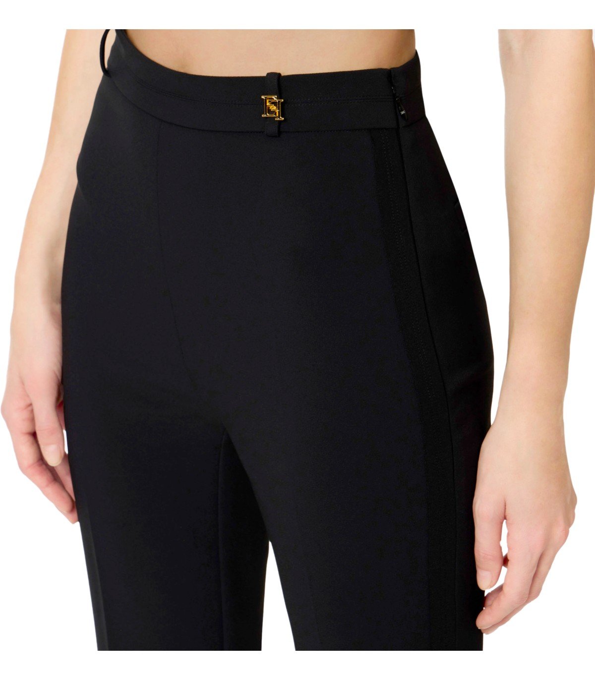 ELISABETTA FRANCHI BLACK FLARE PANTS