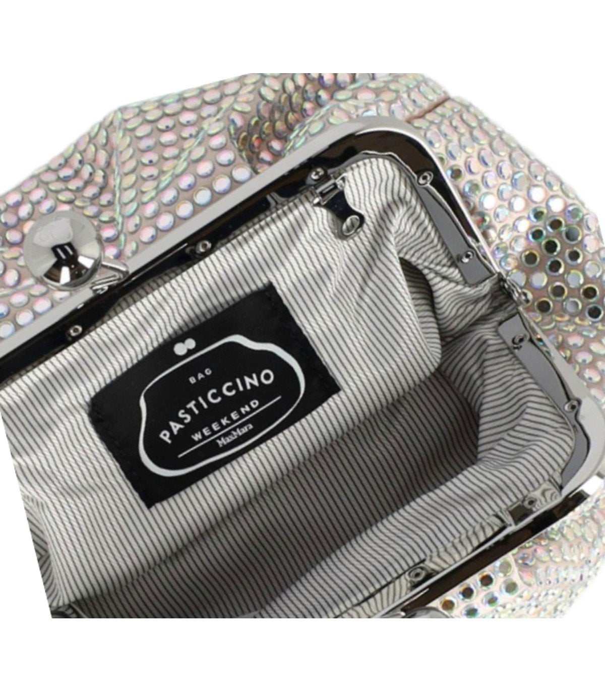 MAX MARA WEEKEND PASTICCINO ALAMA SMALL SILVER CLUTCH