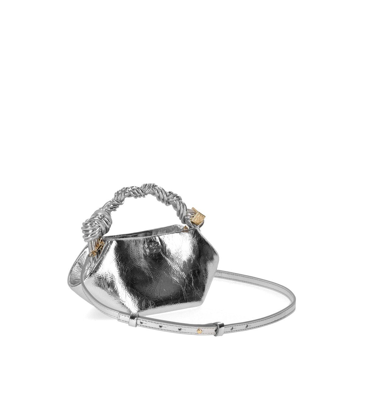 GANNI BOU MINI SILVER HANDBAG