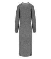 TWINSET GREY KNITTED MIDI DRESS