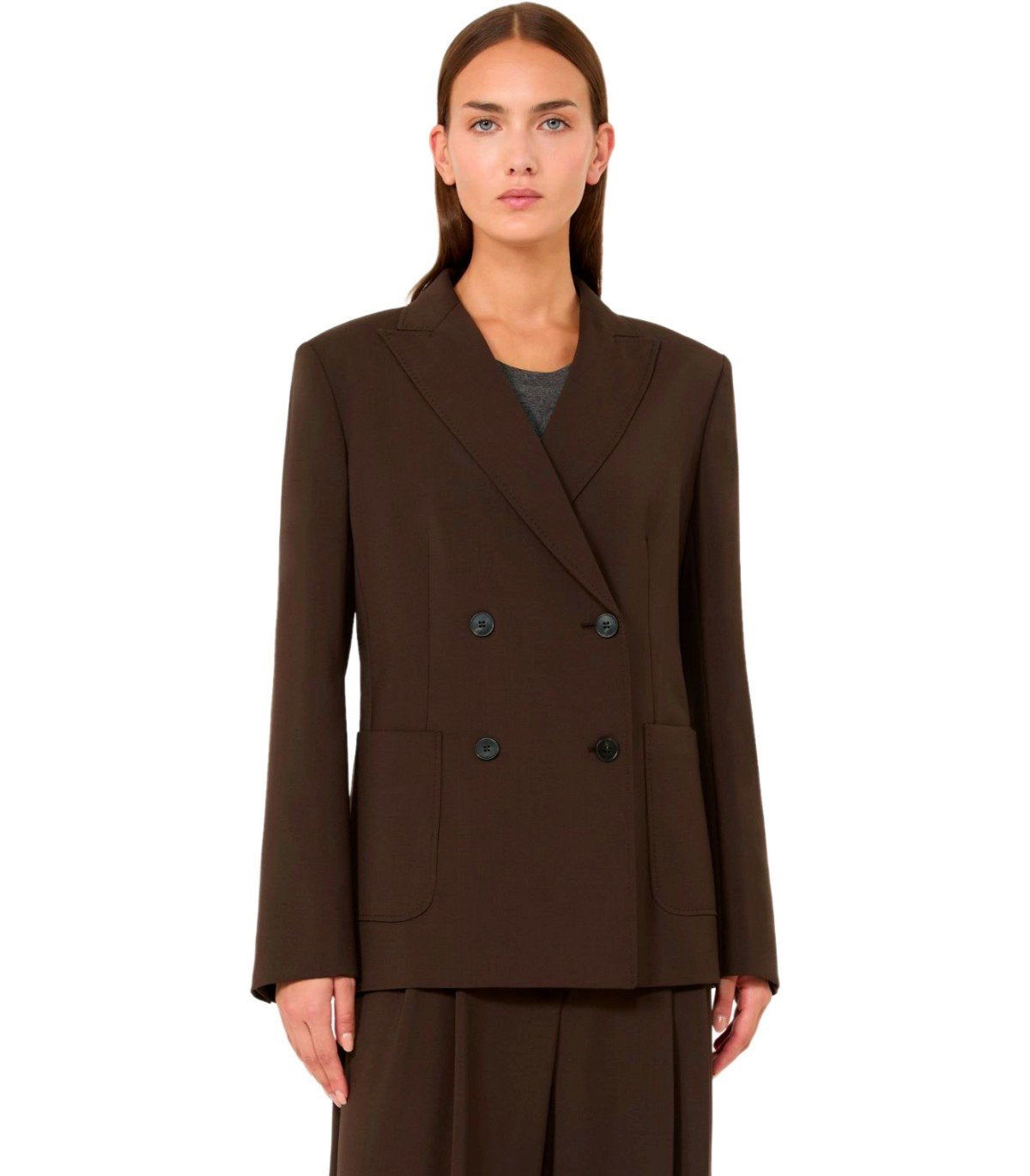 BLAZER ORNATI DOUBLE-BOUTONNAGE MARRON MAX MARA WEEKEND