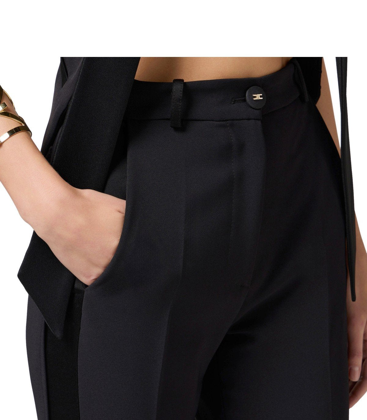 ELISABETTA FRANCHI BLACK SMOKING TROUSER