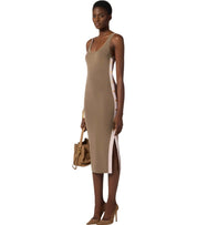 ELISABETTA FRANCHI BEIGE MIDI STRICKKLEID