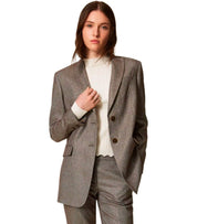 TWINSET BEIGE SINGLE-BREASTED BLAZER