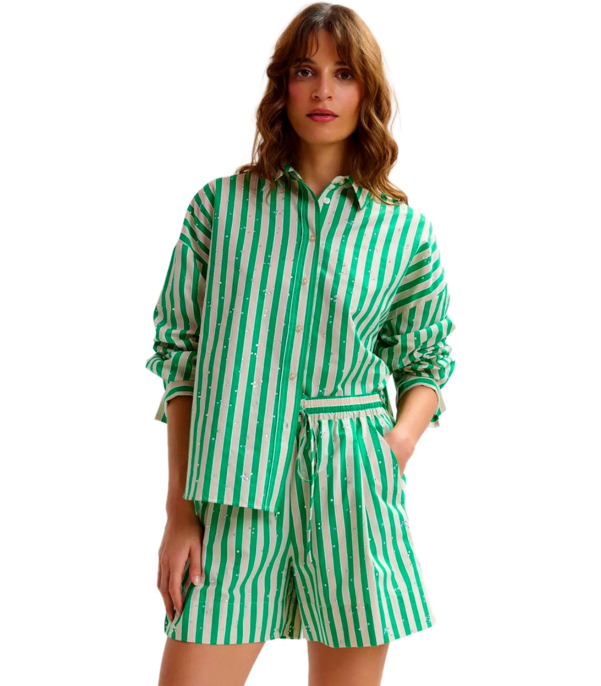 ESSENTIEL ANTWERP JELIEF GRÜNES HEMD