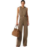 ELISABETTA FRANCHI BEIGE STRICK-JUMPSUIT