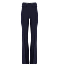 ELISABETTA FRANCHI NAVY WIDE LEG TROUSERS - 40