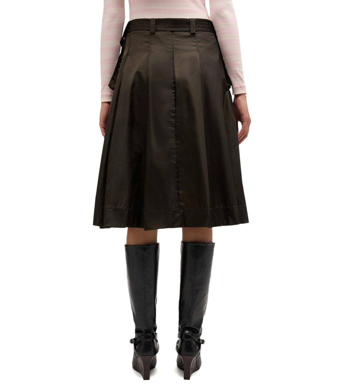 Gonna Midi in Nylon Marrone GANNI | Ferraris Boutique