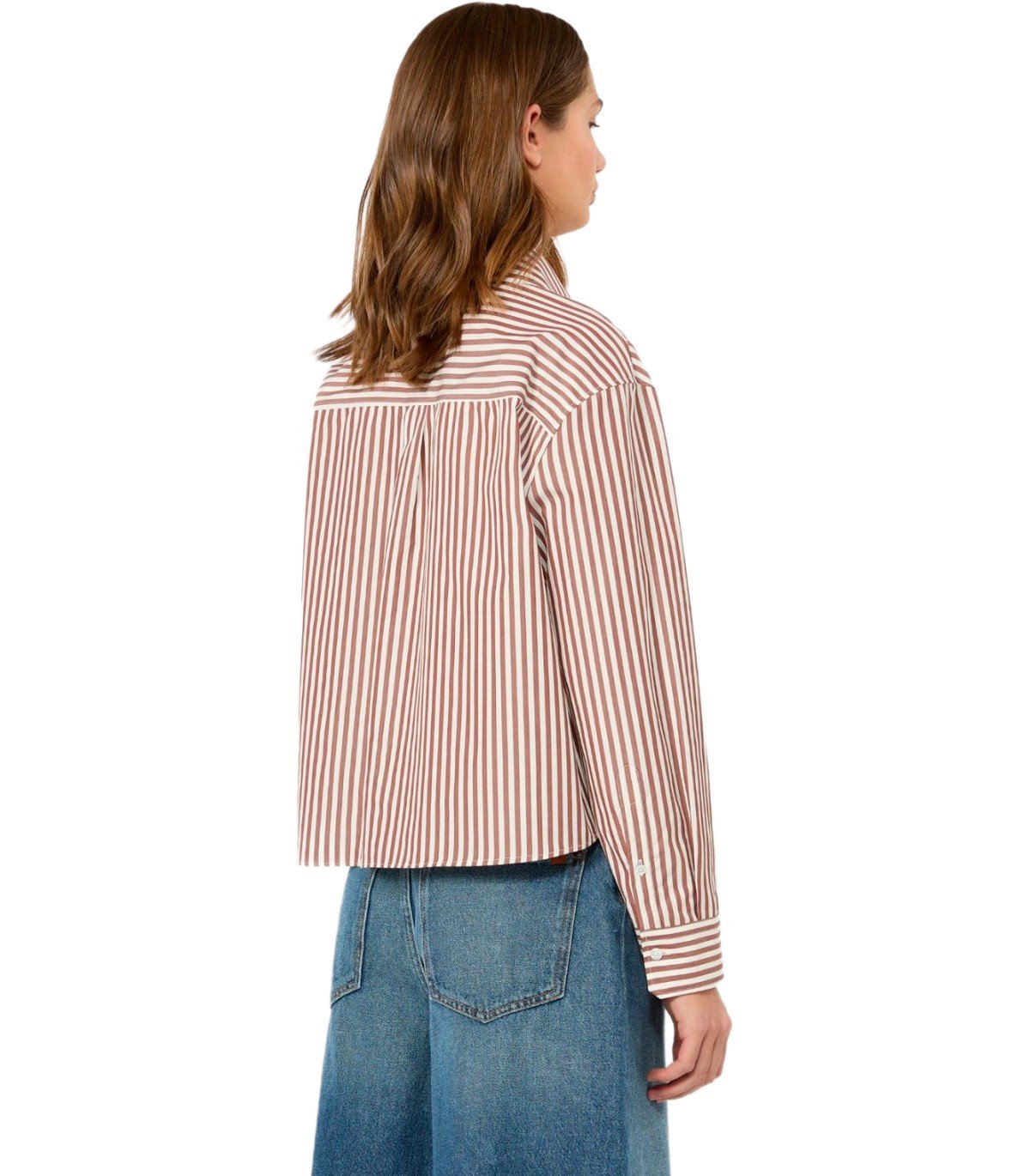 CAMICIA A RIGHE PANETTO BIANCA E MARRONE MAX MARA WEEKEND