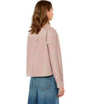CAMICIA A RIGHE PANETTO BIANCA E MARRONE MAX MARA WEEKEND