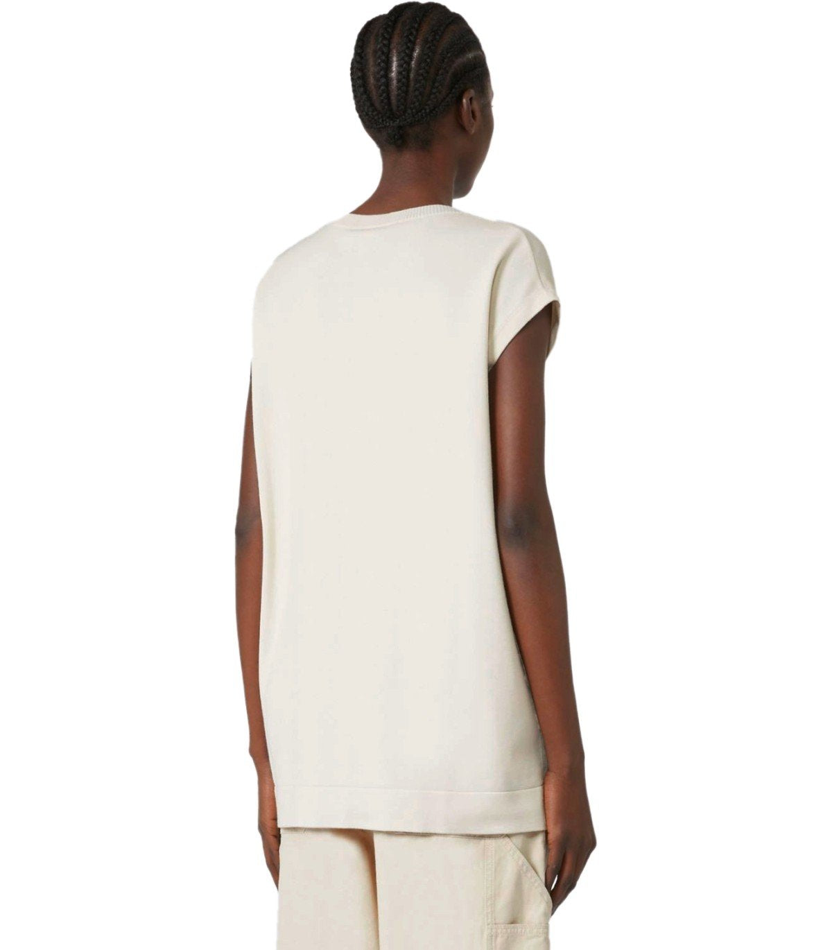 MAX MARA WEEKEND OROSEI IVORY KNITTED VEST