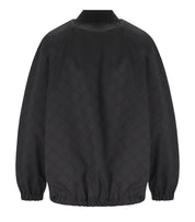 ELISABETTA FRANCHI BLACK JACQUARD BOMBER JACKET