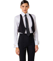 ELISABETTA FRANCHI WEISSES HEMD MIT WESTE UND KRAWATTE