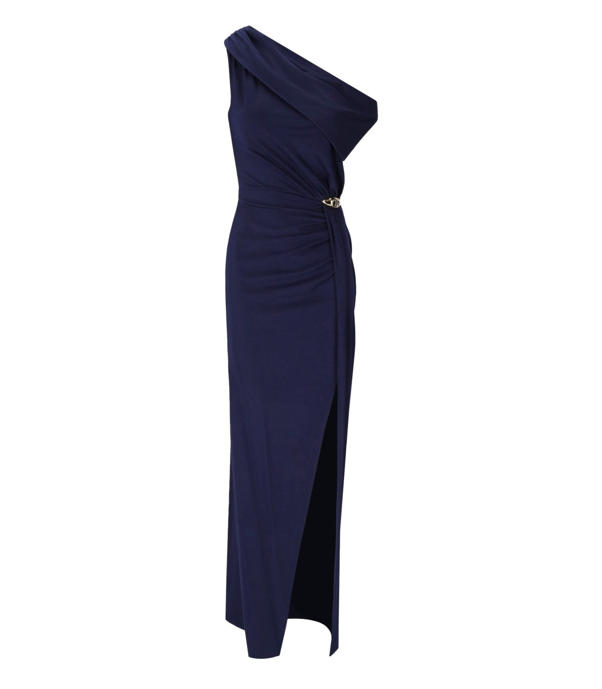 ELISABETTA FRANCHI RED CARPET OLTREMARE ASYMMETRIC DRESS