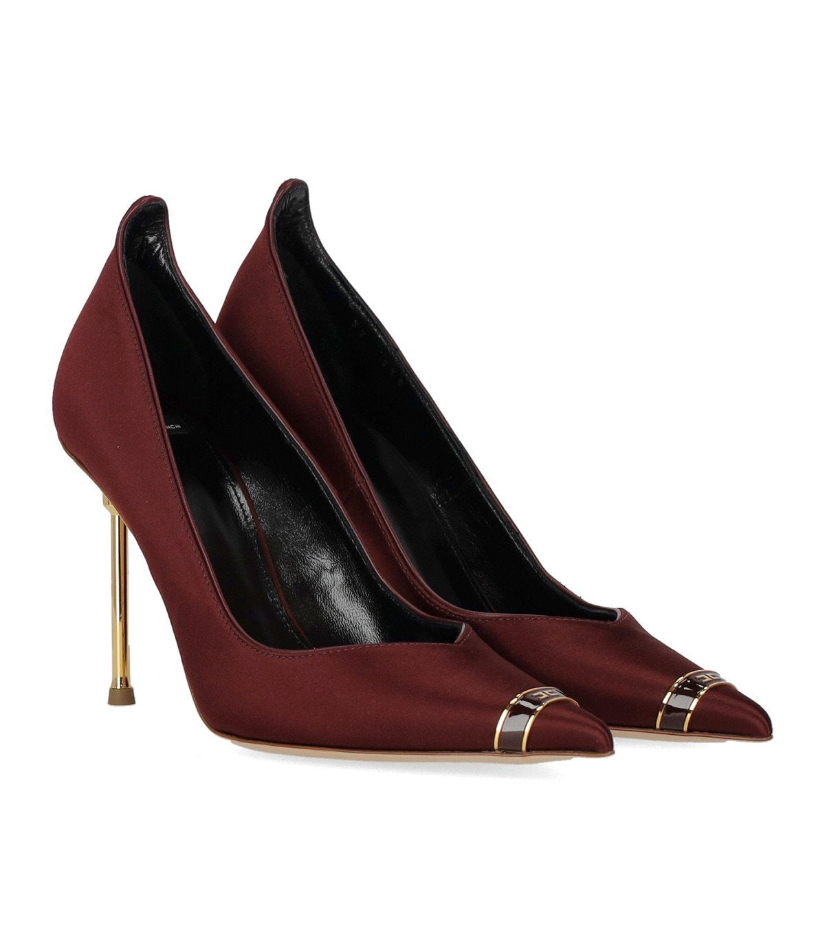 ELISABETTA FRANCHI BURGUNDY SATIN PUMP