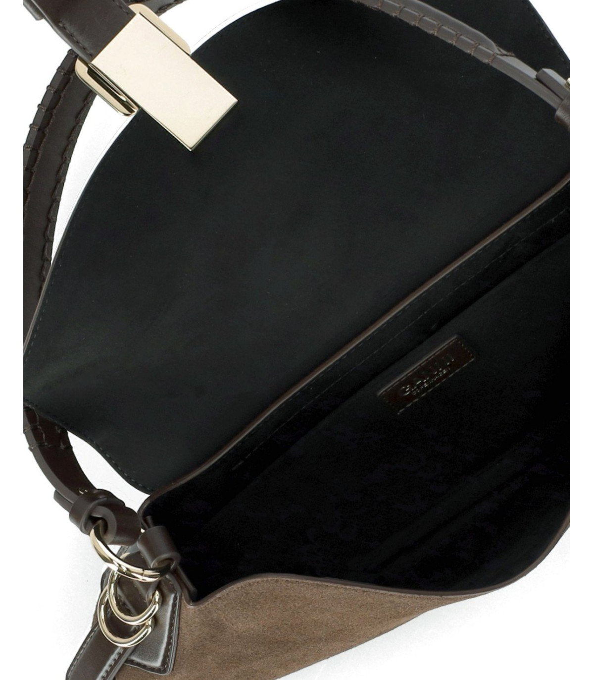 GANNI KAT CHICORY COFFEE BAGUETTE-TASCHE