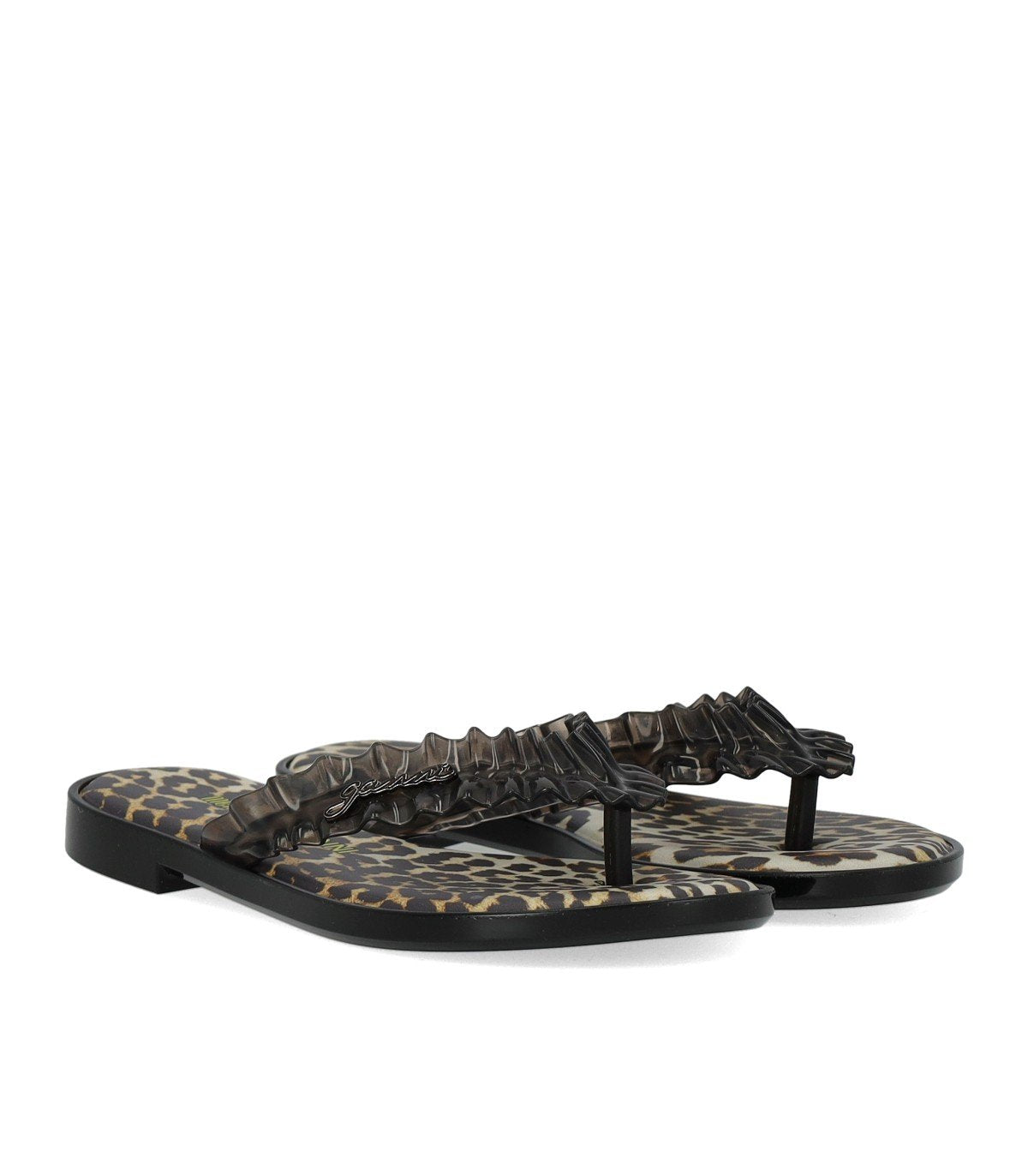 TONGS IMPRIMÉ LÉOPARD GANNI