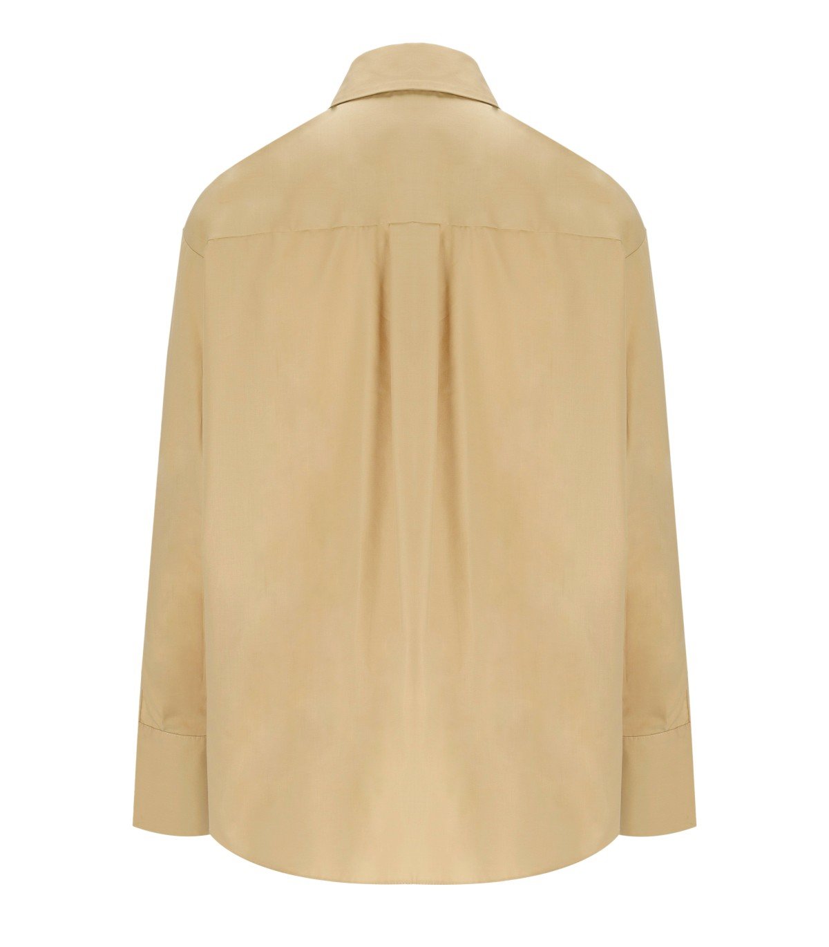 ELISABETTA FRANCHI CAMEL SHIRT WITH TIE