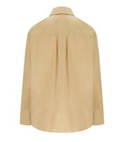 ELISABETTA FRANCHI CAMEL SHIRT WITH TIE