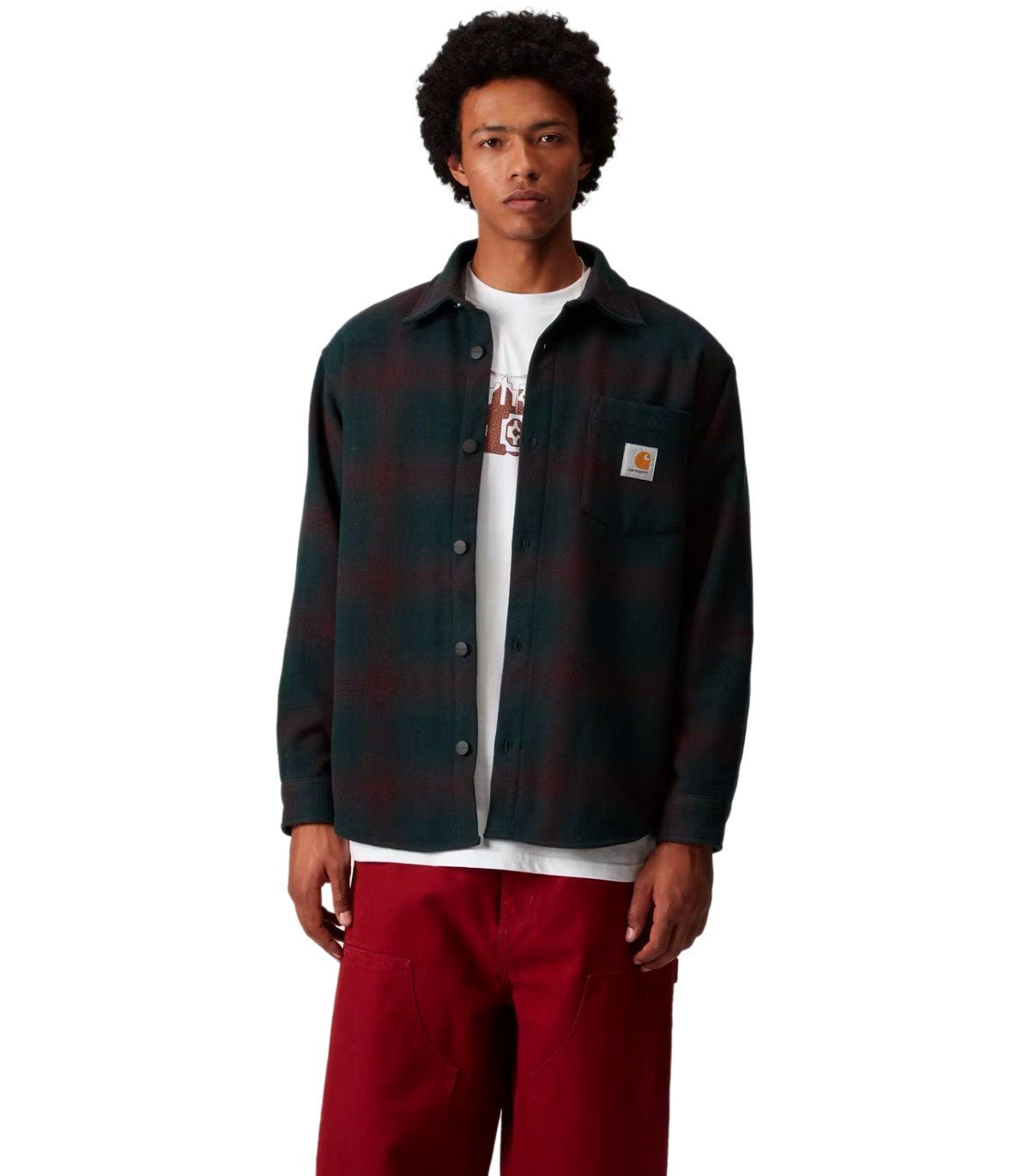 VESTE CHEMISE BRENNAN CHECK BLEU SARCELLE CARHARTT WIP