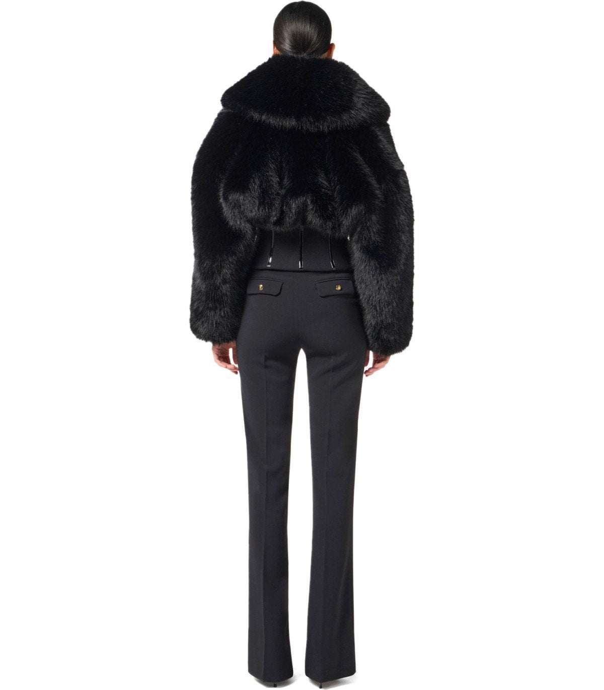 ELISABETTA FRANCHI BLACK BUSTIER JACKET