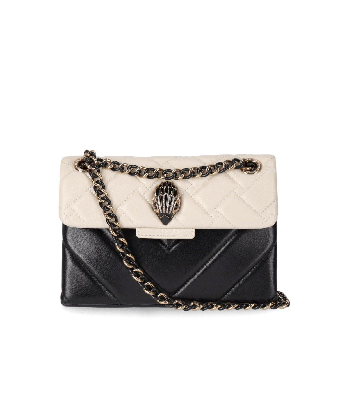 KURT GEIGER KENSINGTON STUDS BLACK WHITE CROSSBODY BAG
