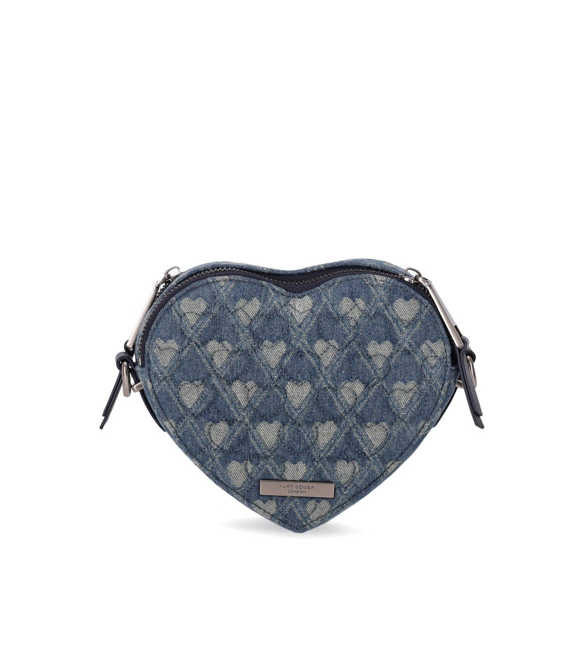 KURT GEIGER KENSINGTON HEART DENIM CROSSBODY BAG