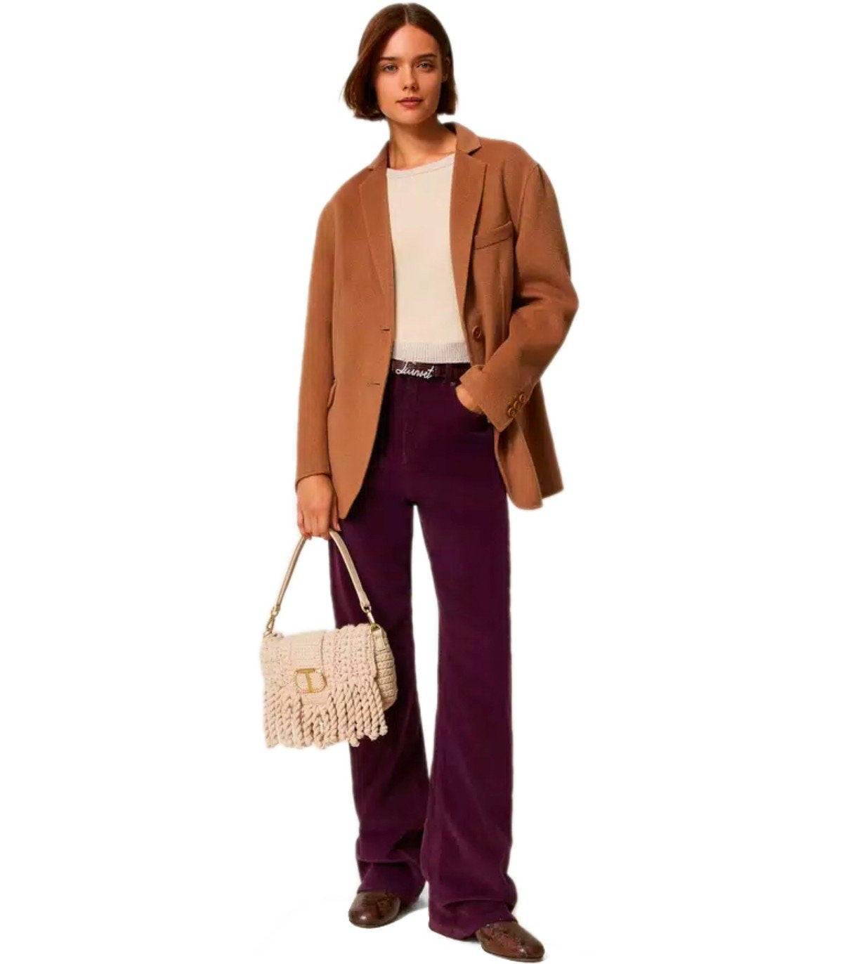 TWINSET CORDUROY PURPLE PANTS