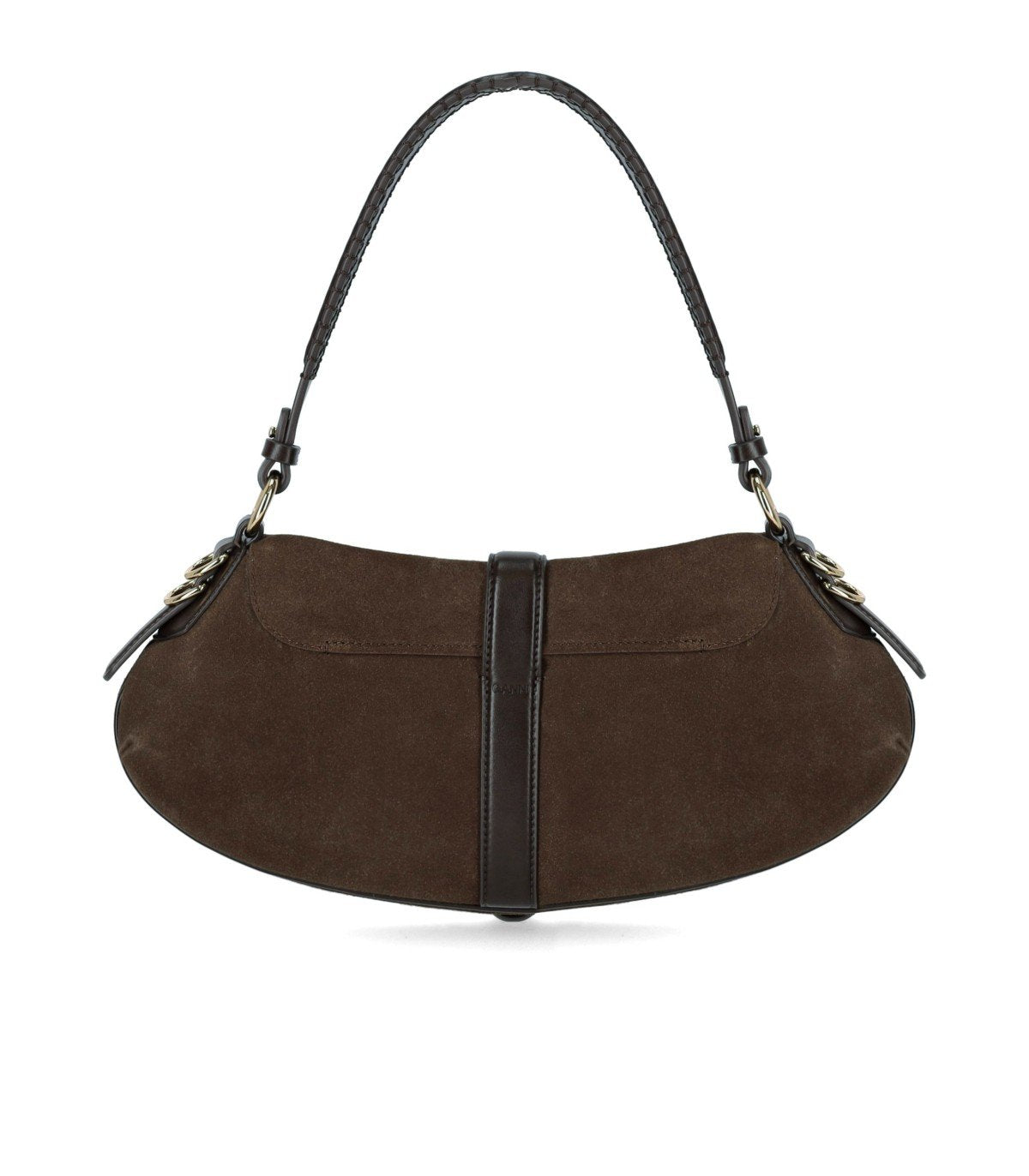 GANNI KAT CHICORY COFFEE BAGUETTE-TASCHE