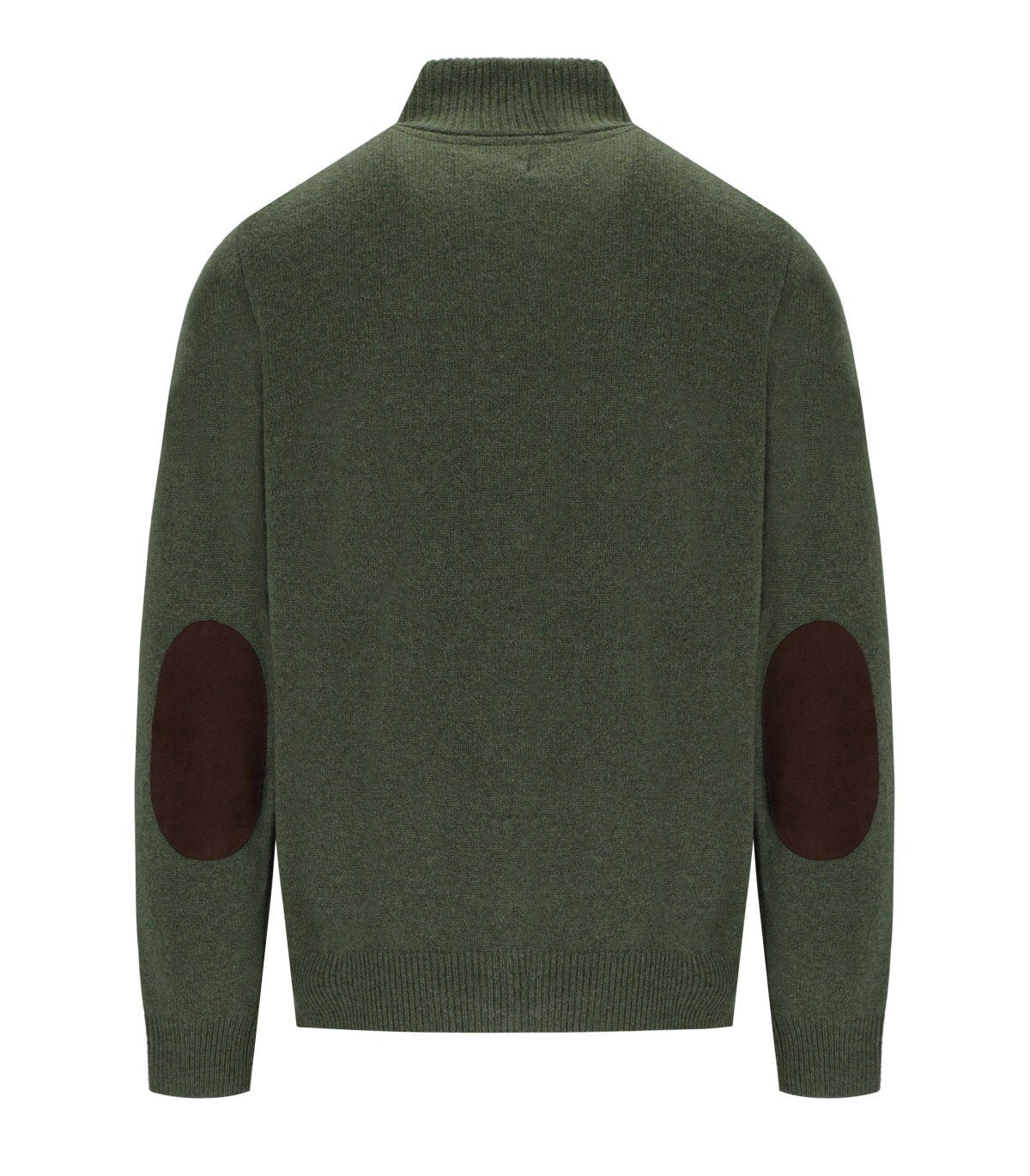 BARBOUR ESSENTIAL PATCH ZIP OLIVE GREEN CARDIGAN