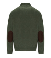 BARBOUR ESSENTIAL PATCH ZIP OLIVE GREEN CARDIGAN