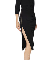 ELISABETTA FRANCHI BLACK MIDI DRESS