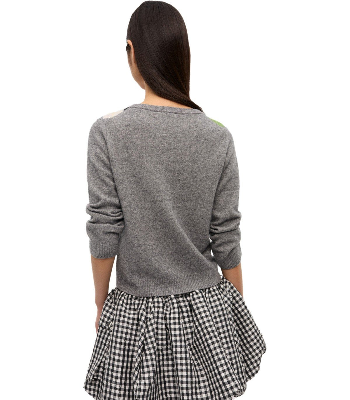 GANNI GREY DIAMOND CARDIGAN